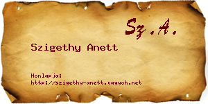 Szigethy Anett névjegykártya