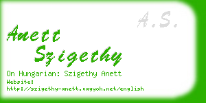 anett szigethy business card